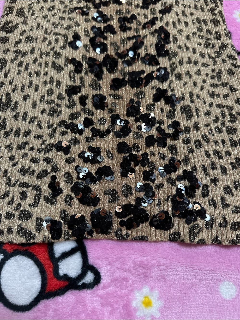 Cache Leopard Sequin Tank Top - Brown - Picture 2 of 8